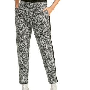 Rachel Roy Agatha Animal Print Ankle Pants Womens Size 6 Tuxedo Stripe Workwear